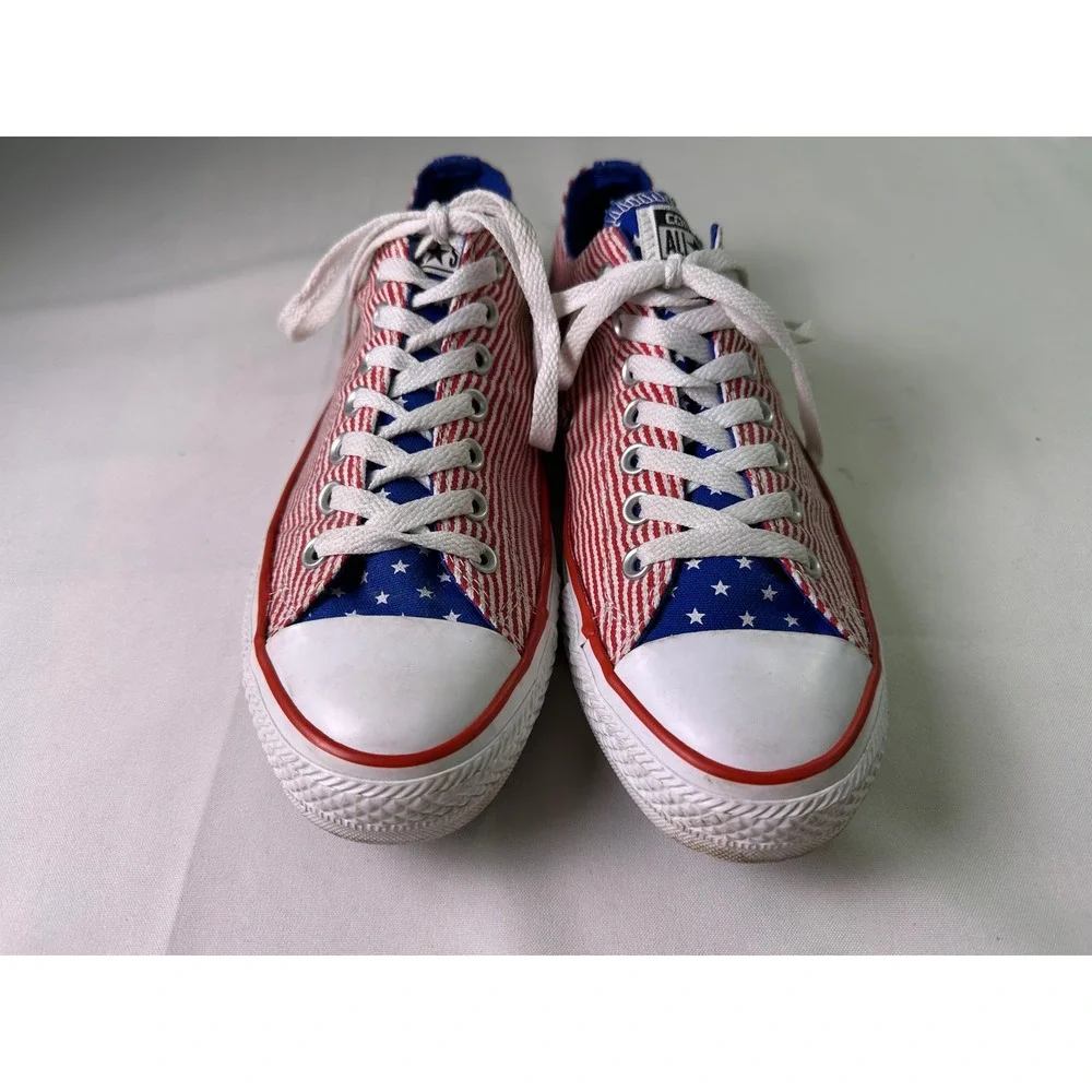 Converse Chuck Taylor All Star Stars and Stripes Patriotic Low Top M 8.5 W 10.5 - Picture 13 of 16